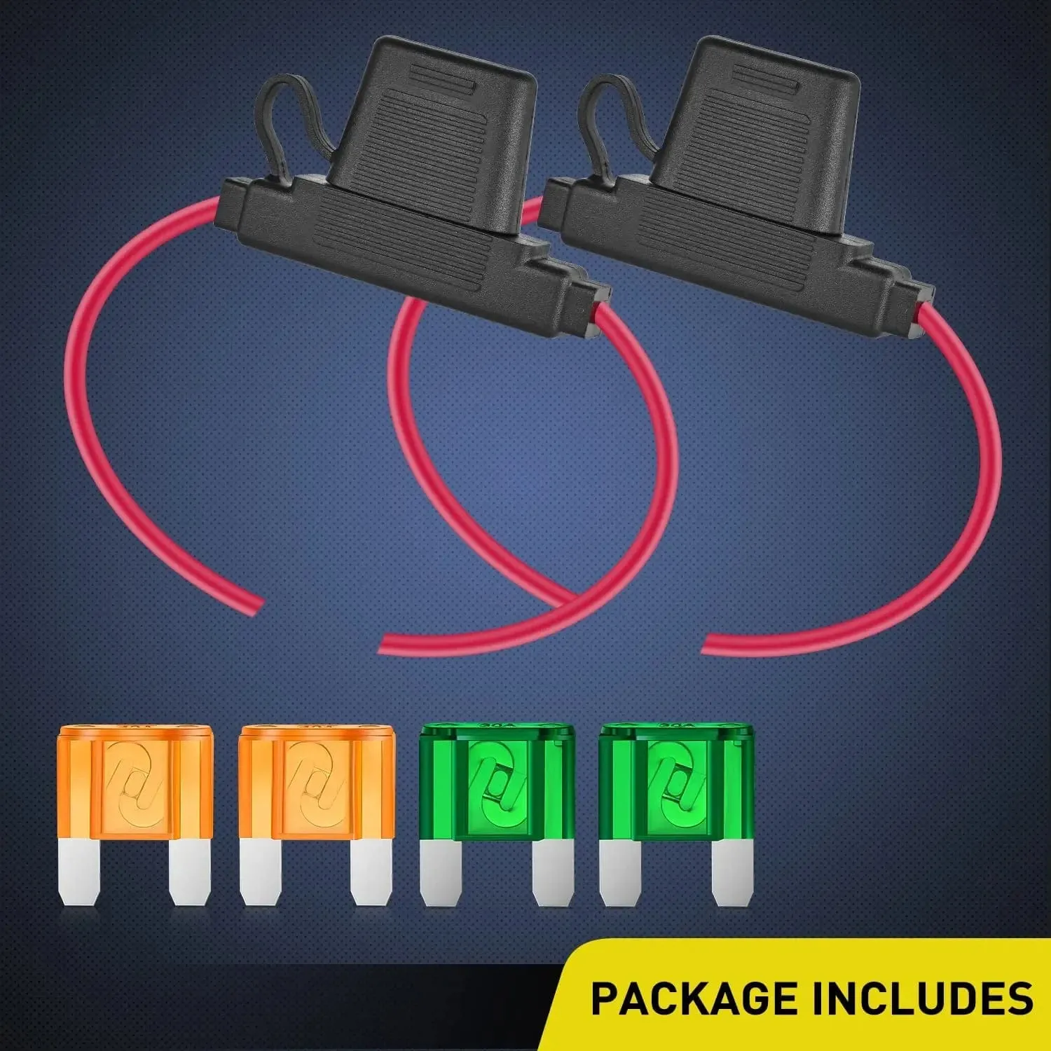 10 Gauge Inline Maxi Fuse Holder with 2 Pcs 30AMP 40AMP Blade Fuse