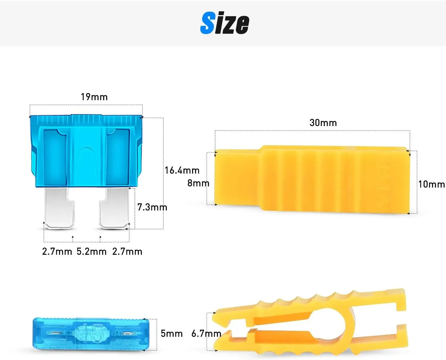 10Pack Inline Fuse Holder With 240Pcs Blade Fuses Set