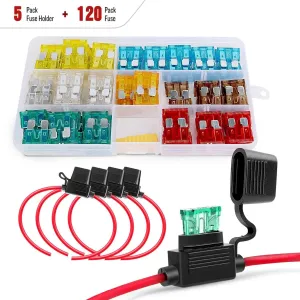 10Pack Inline Fuse Holder With 240Pcs Blade Fuses Set