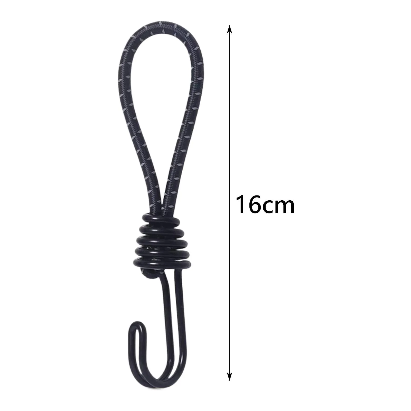 10Pcs Bungee Cord with Hook Portable for Camping Accessories Tarpaulin Tarps Black