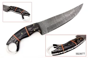 9" Straight Fixed Blade Hunting Tactical Knife Karambit