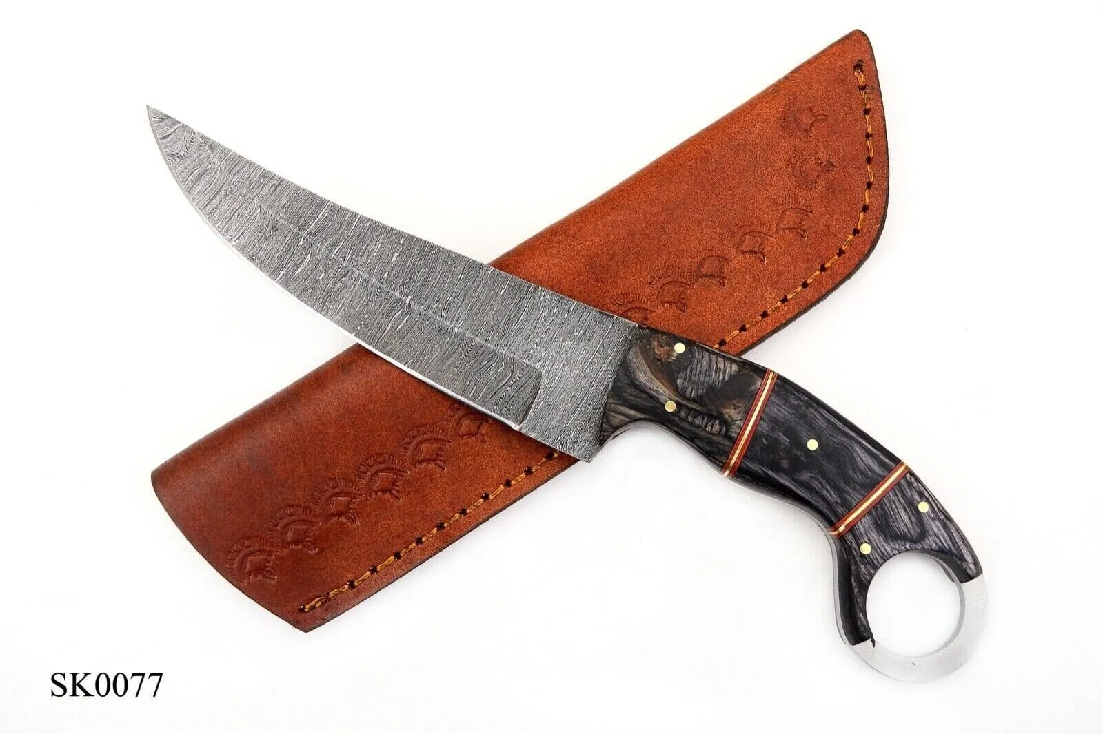 9" Straight Fixed Blade Hunting Tactical Knife Karambit