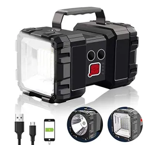 AlpsWolf Rechargeable Flashlight, LED Spotlight Flashlight 10000 Capacity 1200LM 20h Ultra-Long Standby 3 4 Lights Modes Camping Flashlight Waterproof with USB Output as a Power Bank