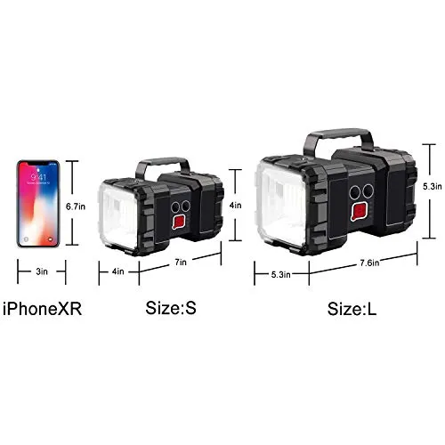 AlpsWolf Rechargeable Flashlight, LED Spotlight Flashlight 10000 Capacity 1200LM 20h Ultra-Long Standby 3 4 Lights Modes Camping Flashlight Waterproof with USB Output as a Power Bank