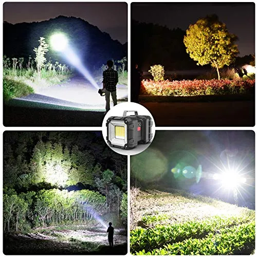 AlpsWolf Rechargeable Flashlight, LED Spotlight Flashlight 10000 Capacity 1200LM 20h Ultra-Long Standby 3 4 Lights Modes Camping Flashlight Waterproof with USB Output as a Power Bank