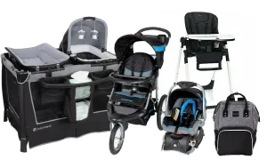 Baby Jogging Stroller with Car Seat Travel System Playard Bag High Chair TJ94522