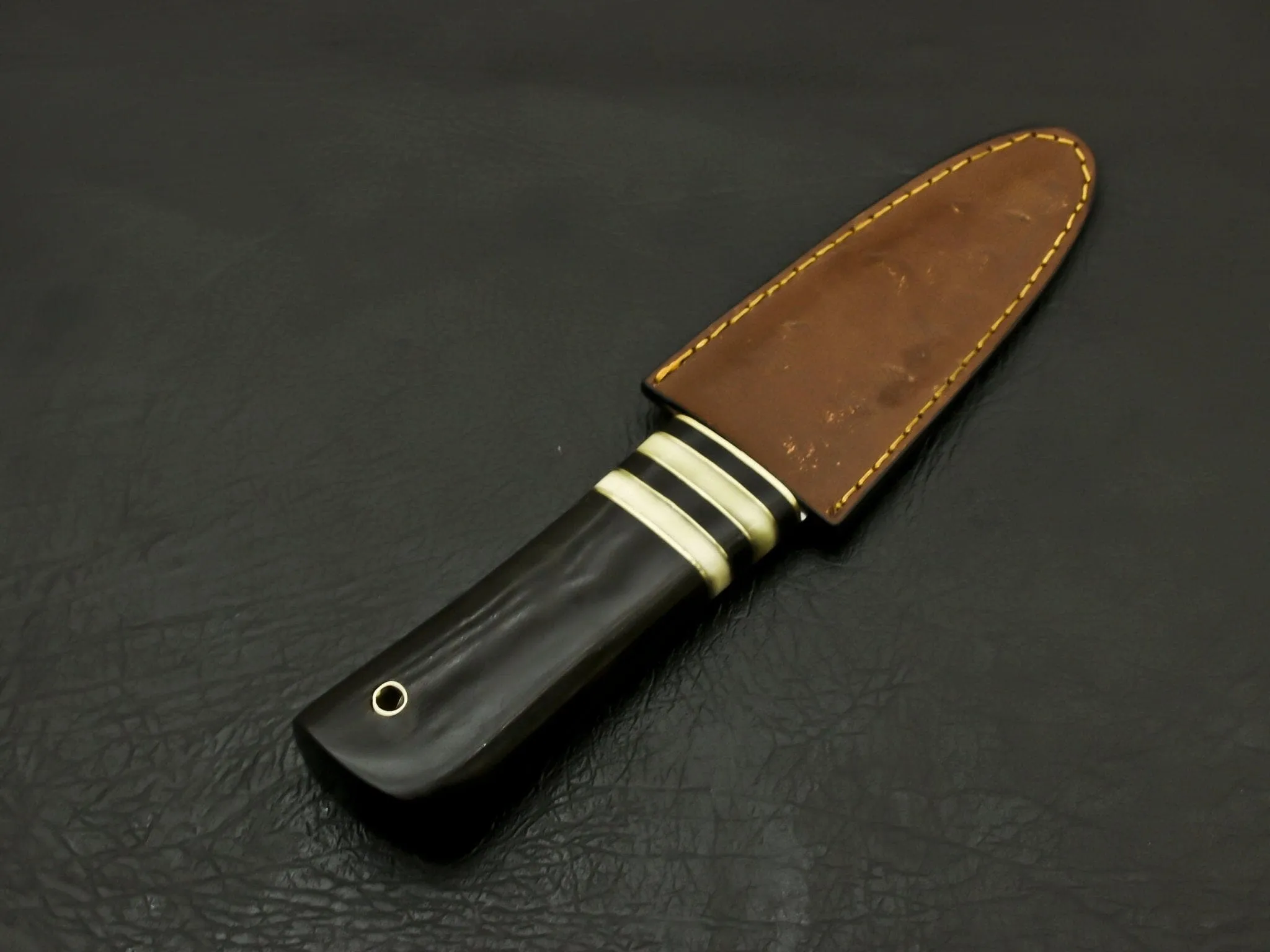 Beautiful Handmade Damascus Steel Serrated edge Scottish Dirk Knife/ Sheath