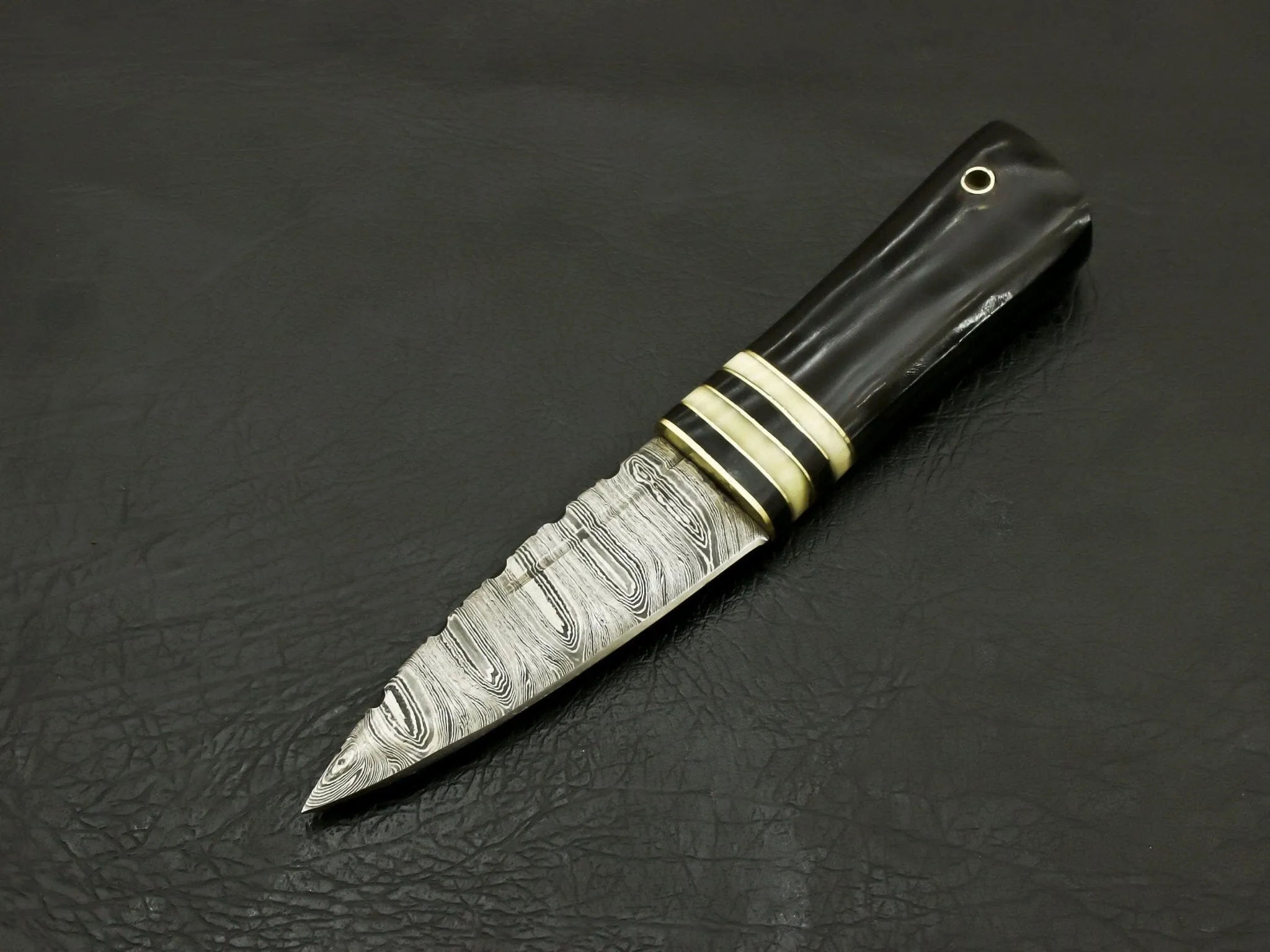 Beautiful Handmade Damascus Steel Serrated edge Scottish Dirk Knife/ Sheath