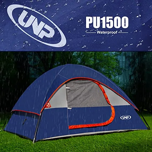 Camping Tent 2 Person, Waterproof Windproof Tent with Rainfly Easy Set up-Portable Dome Tents for Camping
