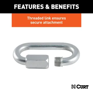 CURT 82611 1/4in. Quick Link (4;400 lbs. Breaking Strength; Packaged)