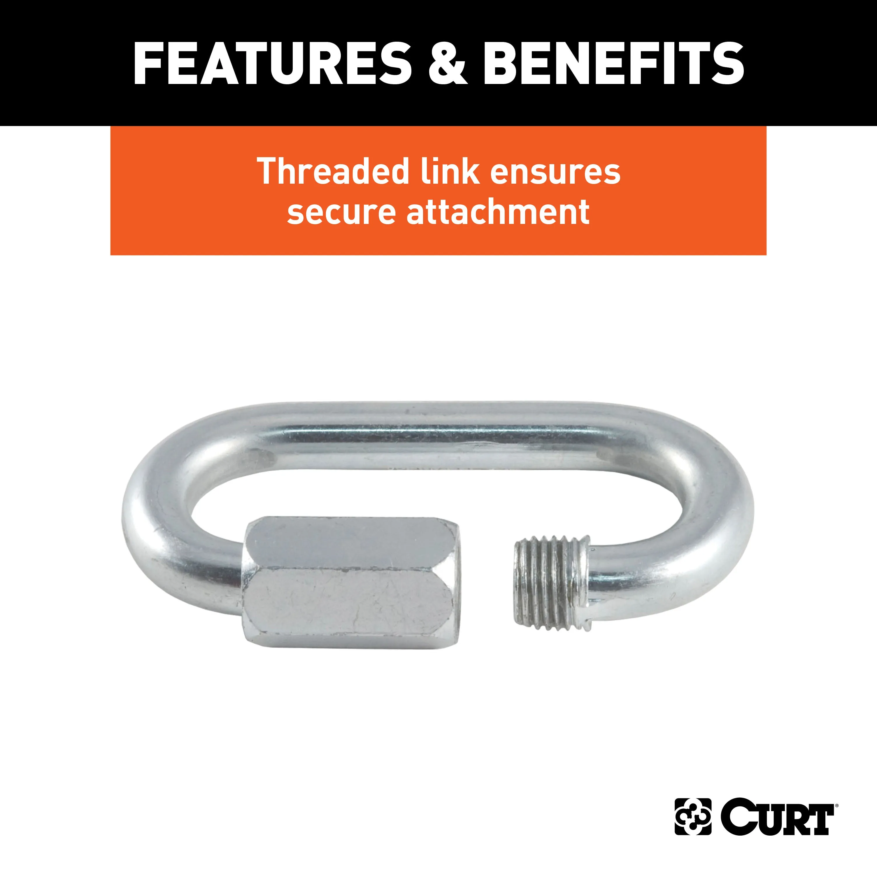 CURT 82901 5/16in. Quick Link (8;800 lbs. Breaking Strength; Packaged)