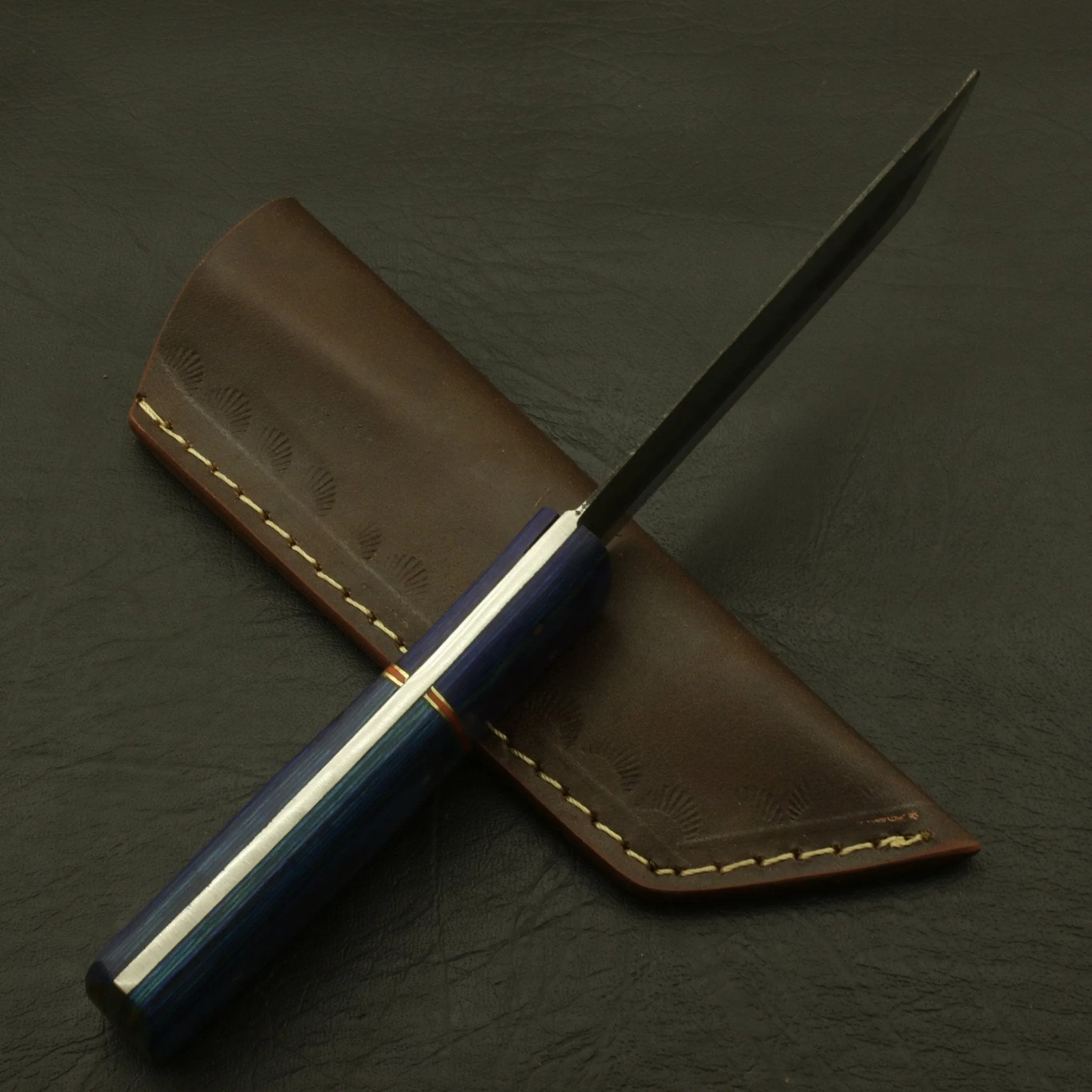Custom Handmade 9''inch High Carbon steel Dagger Knife/Skinning Knife/PAKKA/Rose/Wood/Sheath