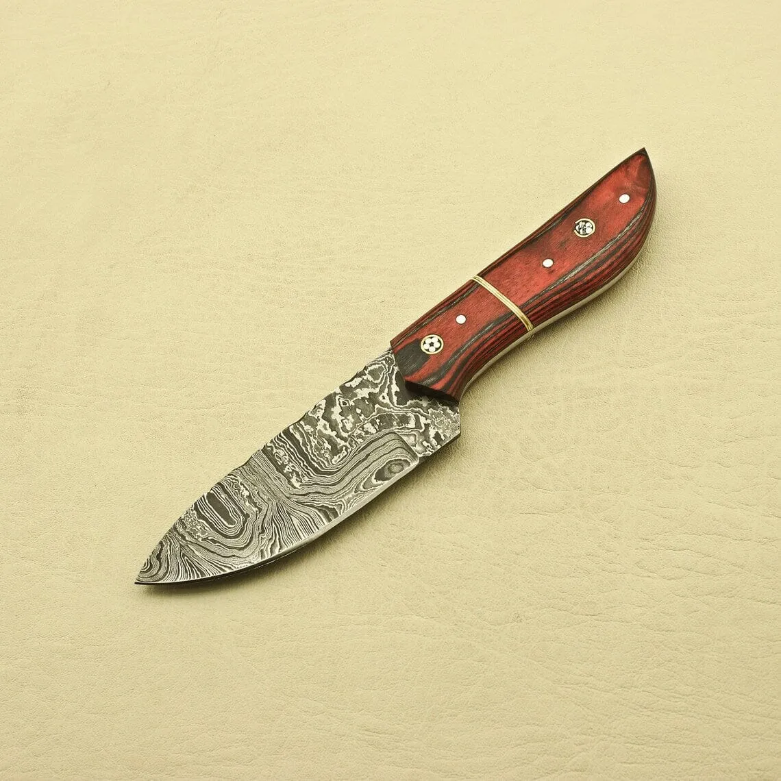 Custom Handmade Damascus Steel Full Tang Hunting Skinner Knife Camping Hunting Hiking Knife Best Gift For Him Best Birthday Gift For DAD