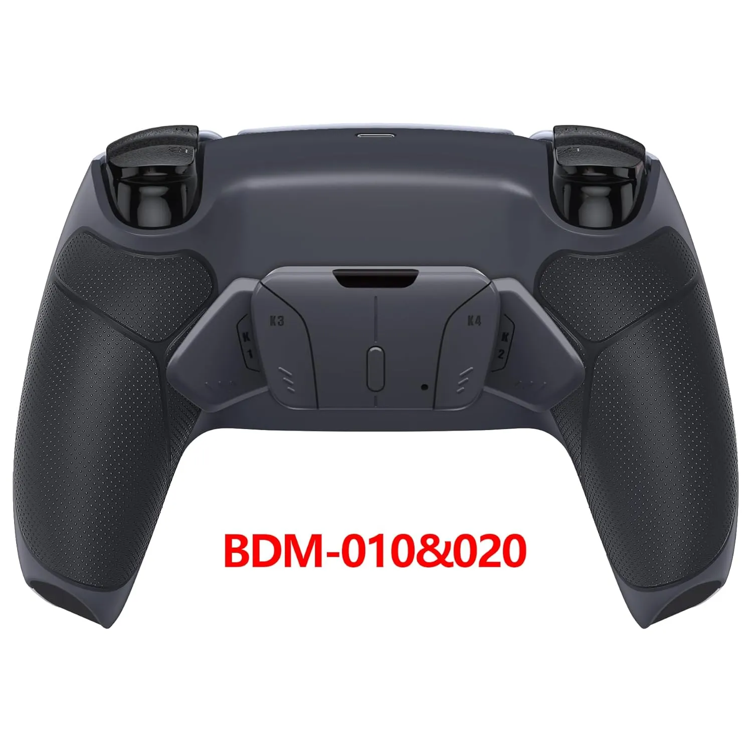 eXtremeRate Dark Gray Rubberized Grip Programable RISE4 Remap Kit for PS5 Controller BDM-010 & BDM-020, Upgrade Board & Redesigned Classic Gray Back Shell & 4 Back Buttons for PS5 Controller