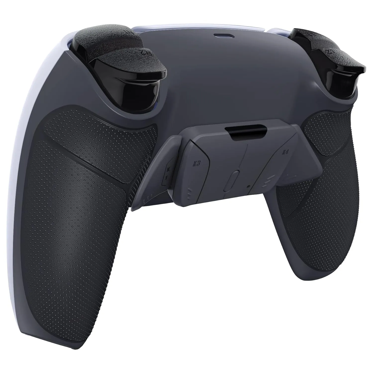 eXtremeRate Dark Gray Rubberized Grip Programable RISE4 Remap Kit for PS5 Controller BDM-010 & BDM-020, Upgrade Board & Redesigned Classic Gray Back Shell & 4 Back Buttons for PS5 Controller