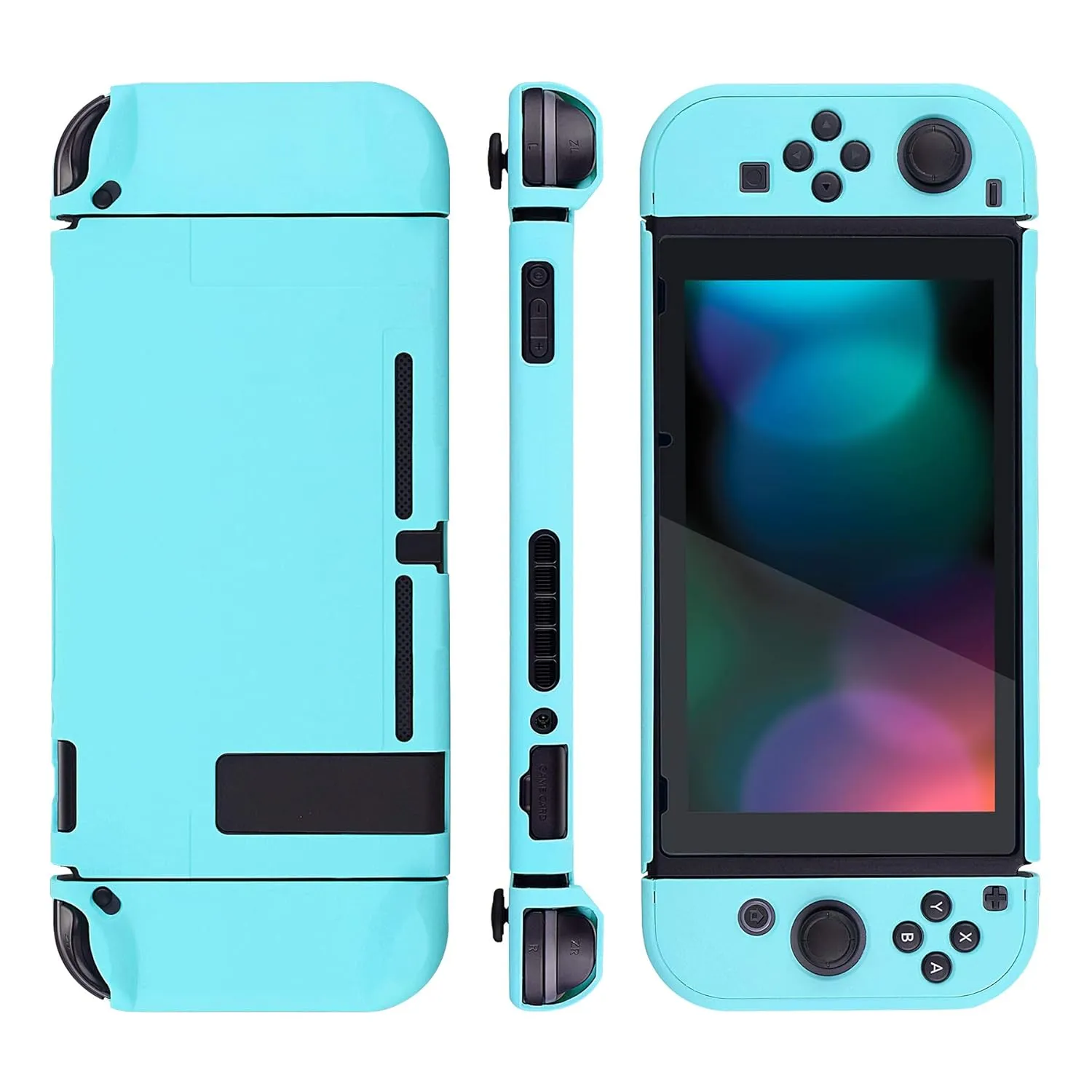 eXtremeRate PlayVital Cover for Nintendo Switch, Protective Case Protector for Switch - Shock-Absorbent Anti-Scratch Dockable Easy to Install Durable Hard Shell Game Accessories, Heaven Blue