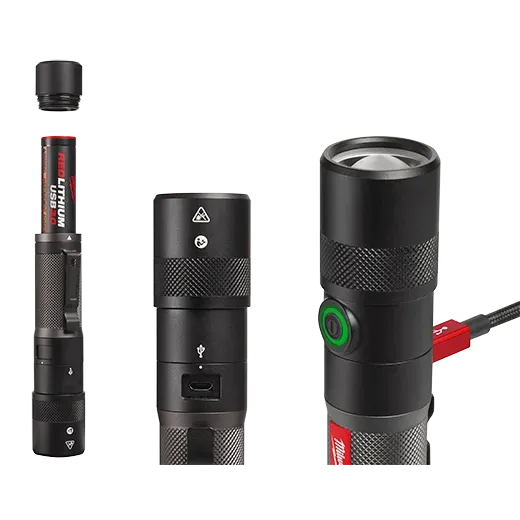 Flashlight - Milwaukee REDLITHIUM™ USB 1100L Twist Focus Flashlight, 2161-21