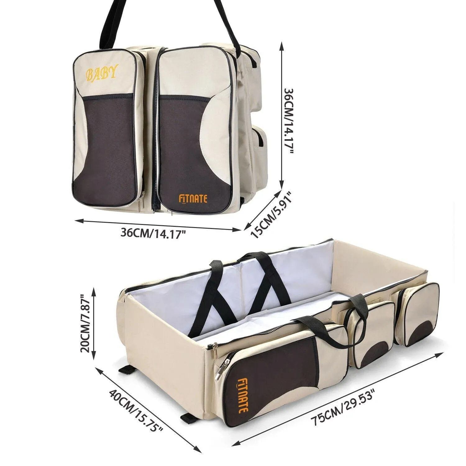 Foldable 3-in-1 Tote Bag Baby Bed Changing Station Travel Carrycot