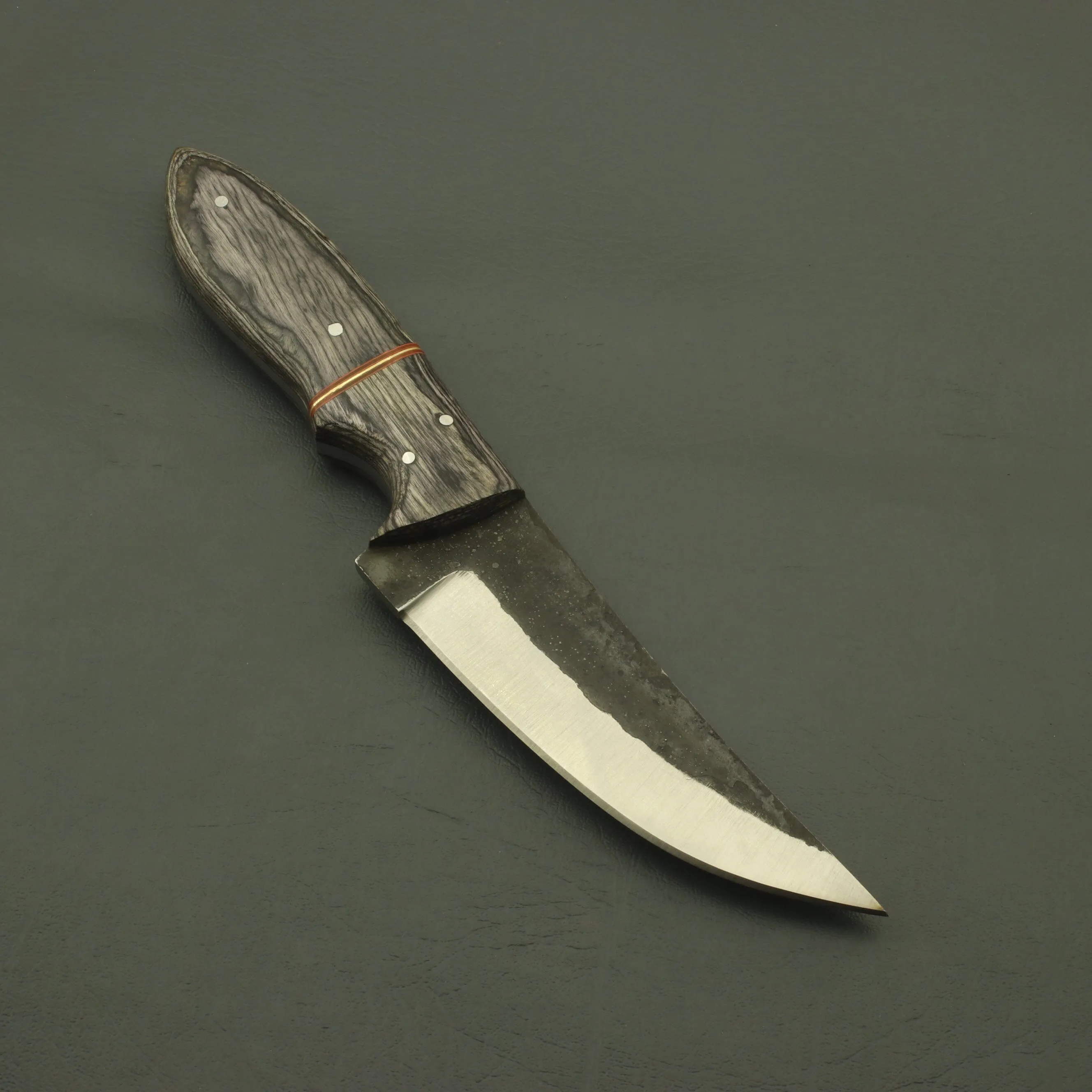 Handmade Superb Classical Carbon Steel Hunting Fixed Blade Pure Leather Sheath