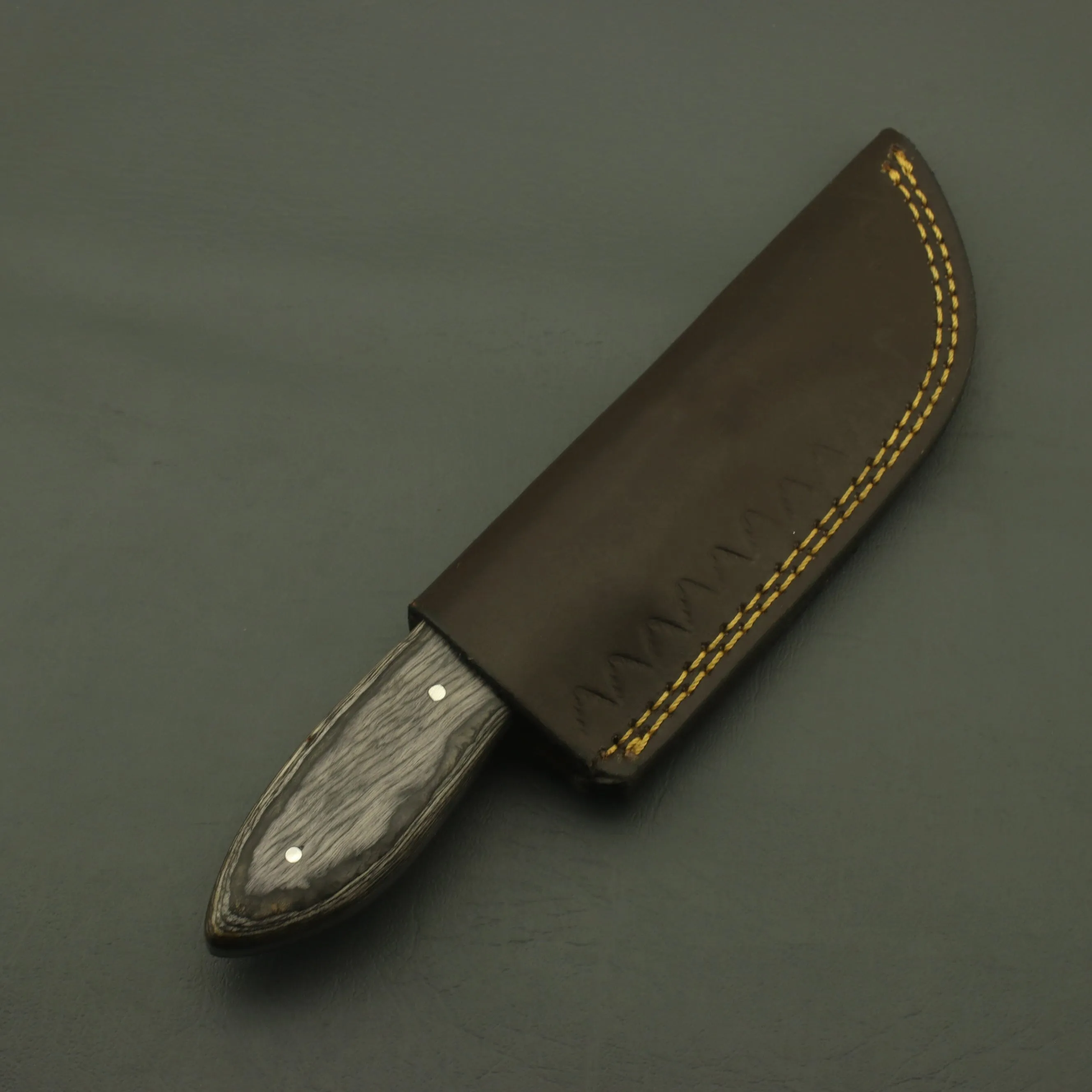 Handmade Superb Classical Carbon Steel Hunting Fixed Blade Pure Leather Sheath