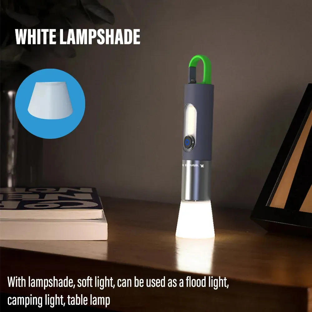 High Power LED Flashlight Camping Torch with 30W-LED and Side Light Telescopic Zoom Waterproof Lamp with Lampshade