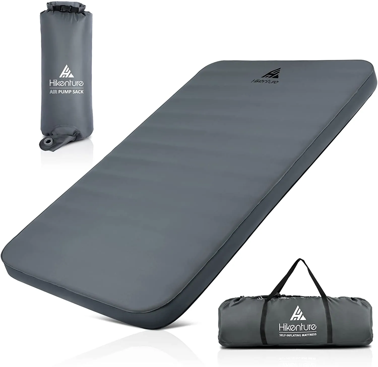 Hikenture 4 INCH Thick Self Inflating Sleeping Pad with 9.5 R Value, Comfort plus Camping Mattress with Pump Sack, Inflatable Foam Insulated Camping Pad, Portable Camping Mat for 4-Season