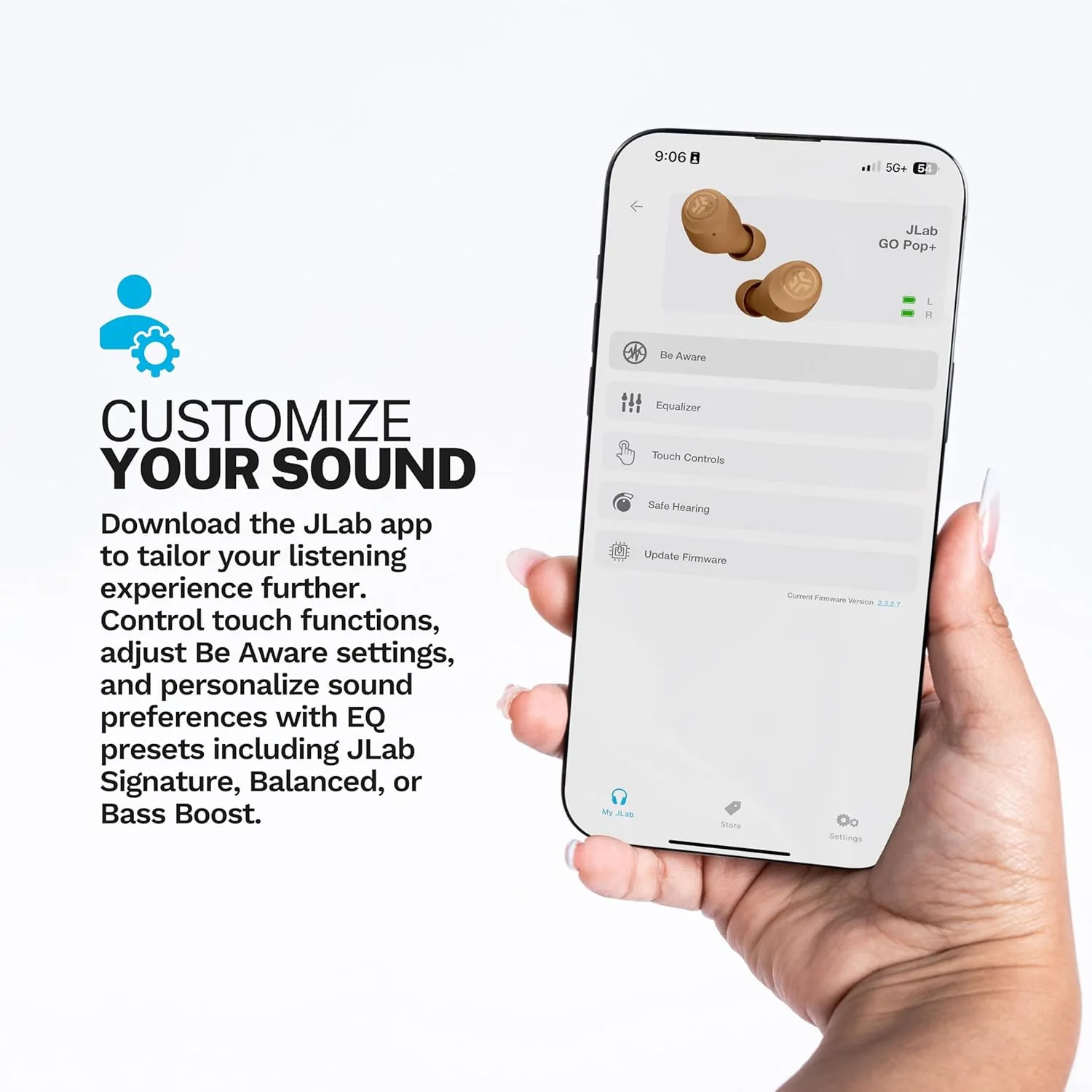 JLab Go Air Tones  True Wireless Earbuds Designed with Auto On and Connect, Touch Controls, 32  Hours Bluetooth Playtime, EQ3 Sound, and Dual Connect, Natural Earthtone Color (474 C)