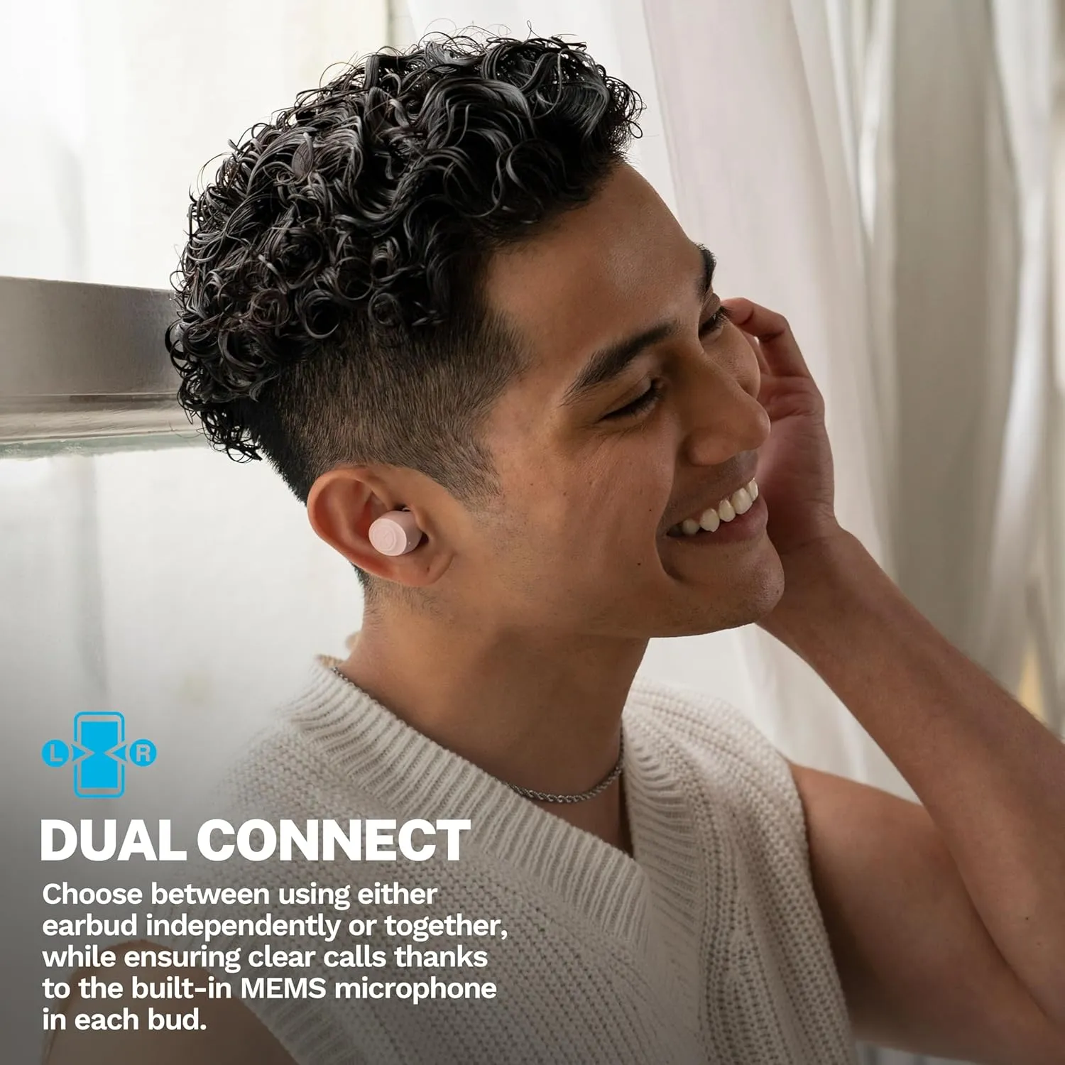 JLab Go Air Tones  True Wireless Earbuds Designed with Auto On and Connect, Touch Controls, 32  Hours Bluetooth Playtime, EQ3 Sound, and Dual Connect, Natural Earthtone Color (474 C)