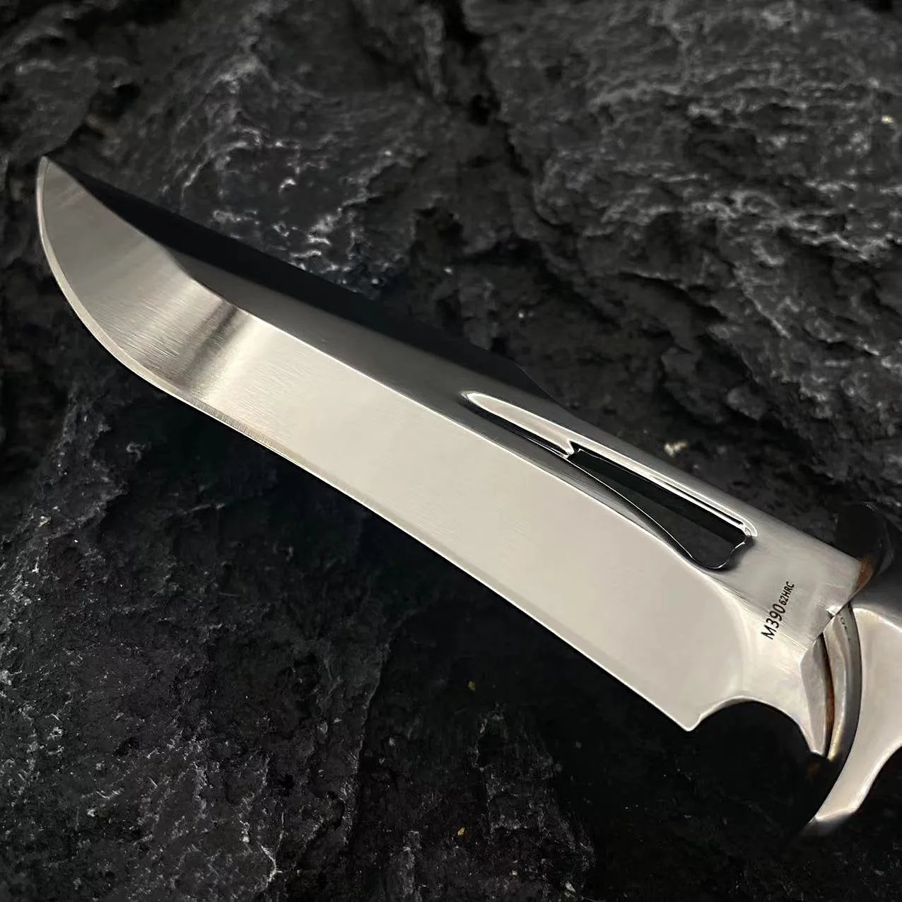 Knives Adventurer - Bushcraft Knife - Fixed-Blade M390 Steel Knife - Outdoor Full-Tang Knife - 9.5" Camping Knives Bayonet With Leather Sheath
