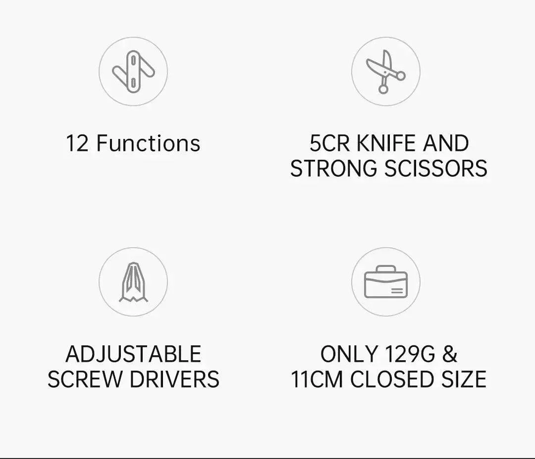 NexTool 12-in-1 Multi-tool Folding Knife Outdoor Pocket Knife Survival Kit Scissors Hand Tools Screwdriver EDC Equipment