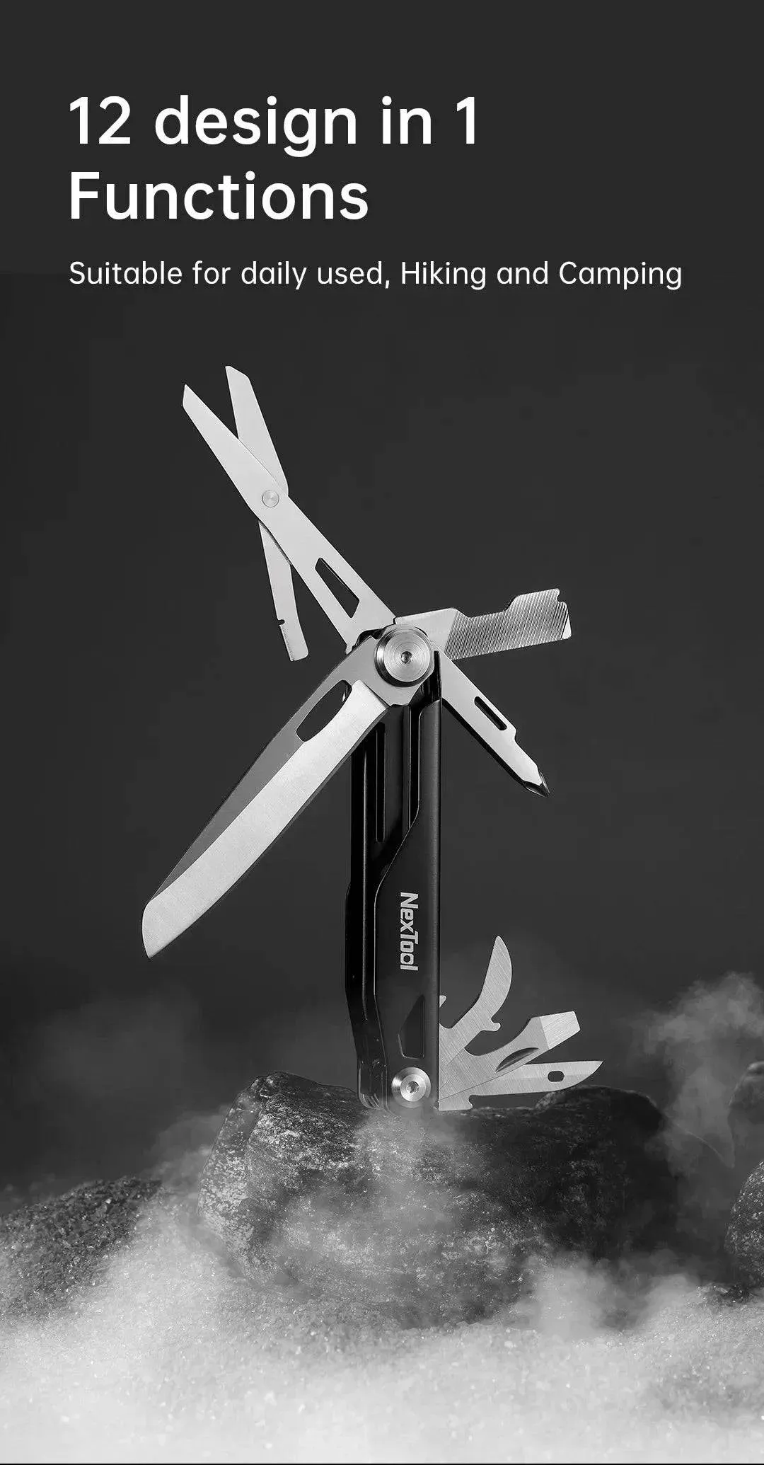 NexTool 12-in-1 Multi-tool Folding Knife Outdoor Pocket Knife Survival Kit Scissors Hand Tools Screwdriver EDC Equipment