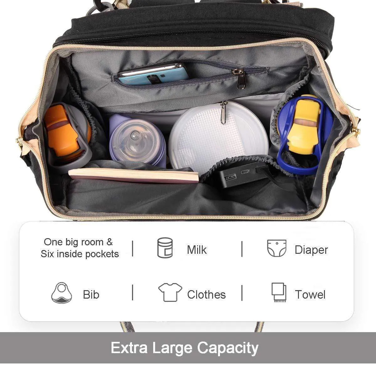 NYC - Easy Travel (Changing Station    Portable Folding Crib) Diaper Bag Backpack