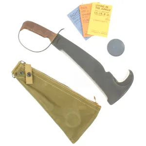 Original U.S. WWII LC-14-B Woodman Pal Survival Axe by Victor Tool with Belt Scabbard, Whetstone and Manuals