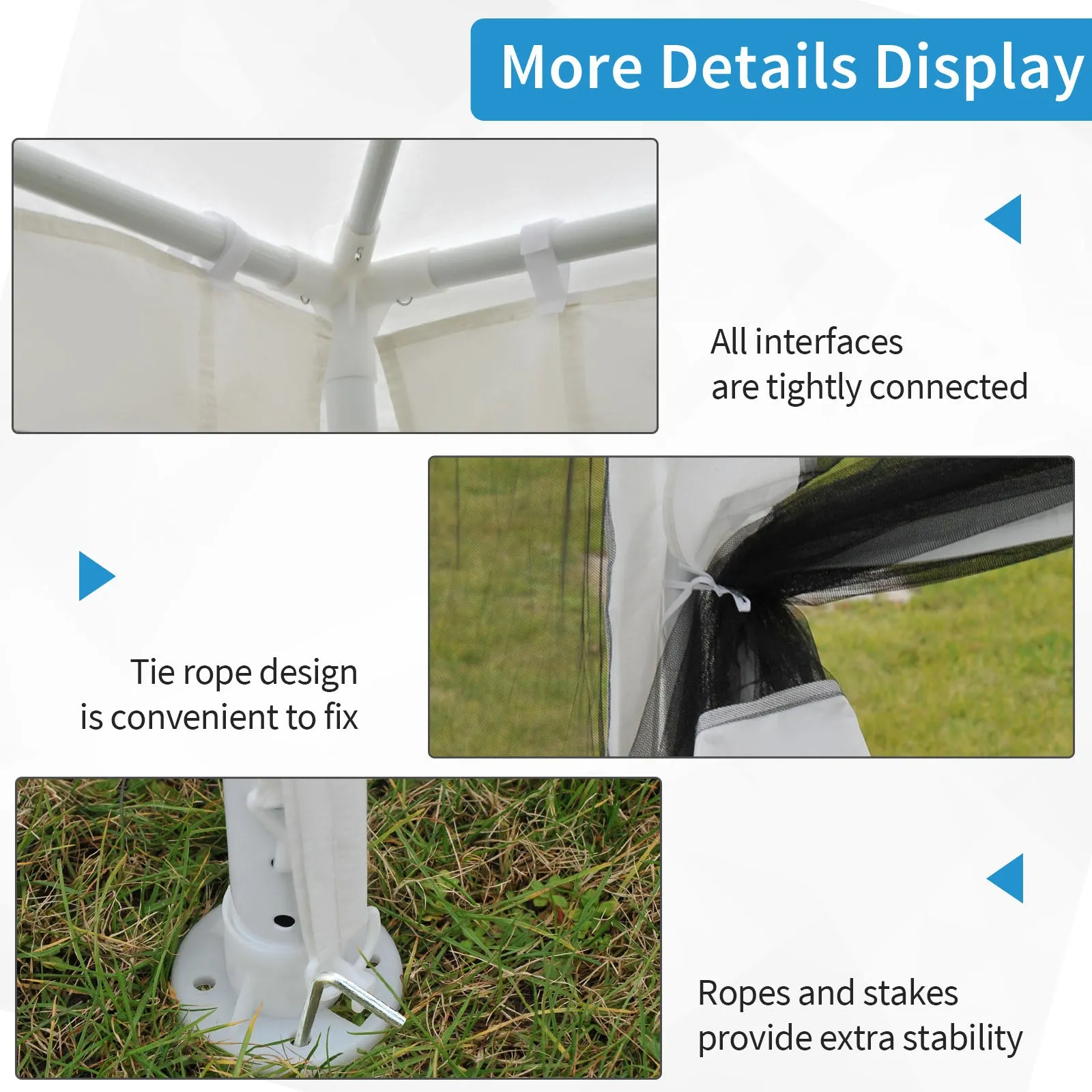 Outsunny 4 x 3m Party Tent Waterproof Garden Gazebo Canopy Wedding Cover Shade