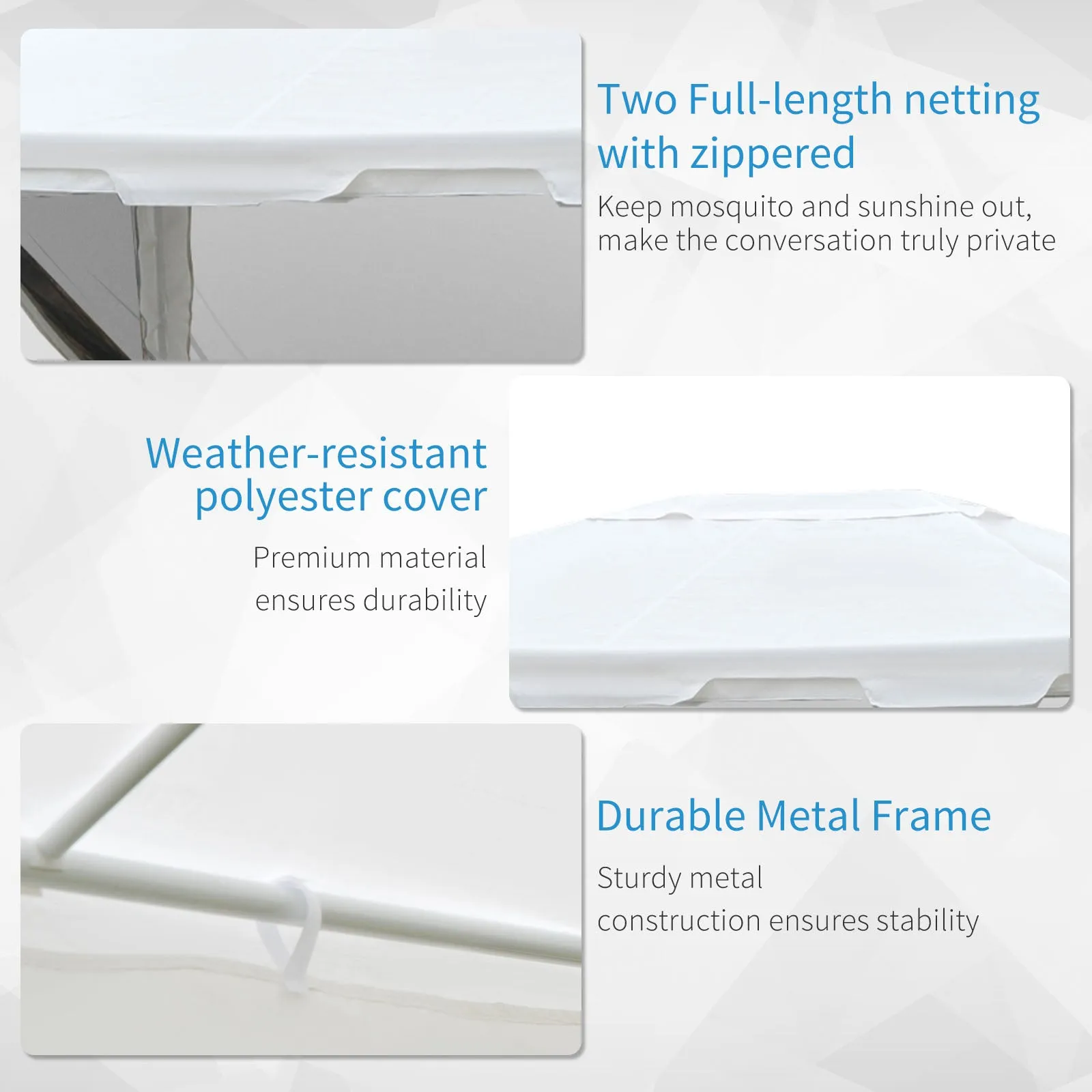 Outsunny 4 x 3m Party Tent Waterproof Garden Gazebo Canopy Wedding Cover Shade