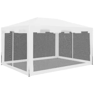 Outsunny 4 x 3m Party Tent Waterproof Garden Gazebo Canopy Wedding Cover Shade