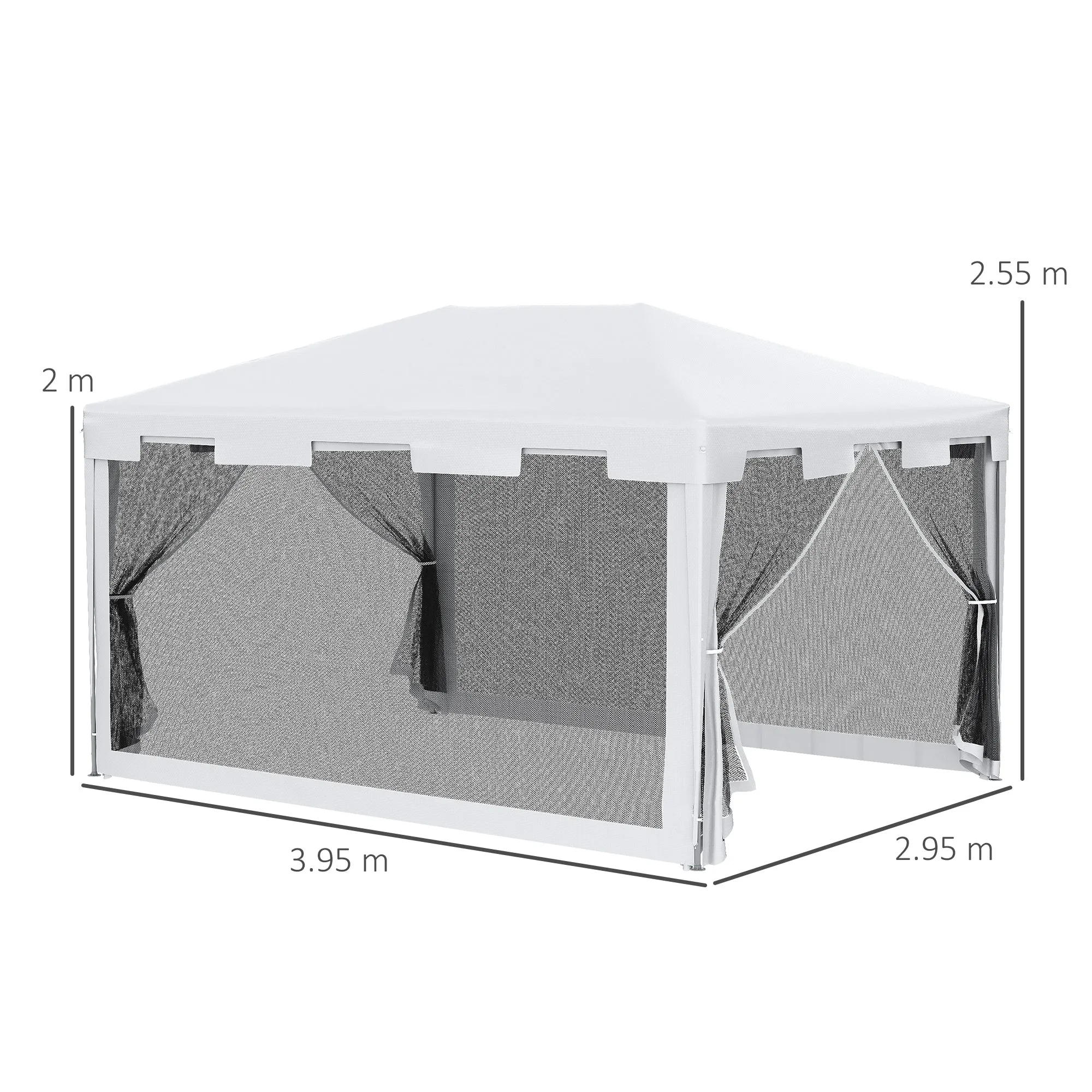 Outsunny 4 x 3m Party Tent Waterproof Garden Gazebo Canopy Wedding Cover Shade