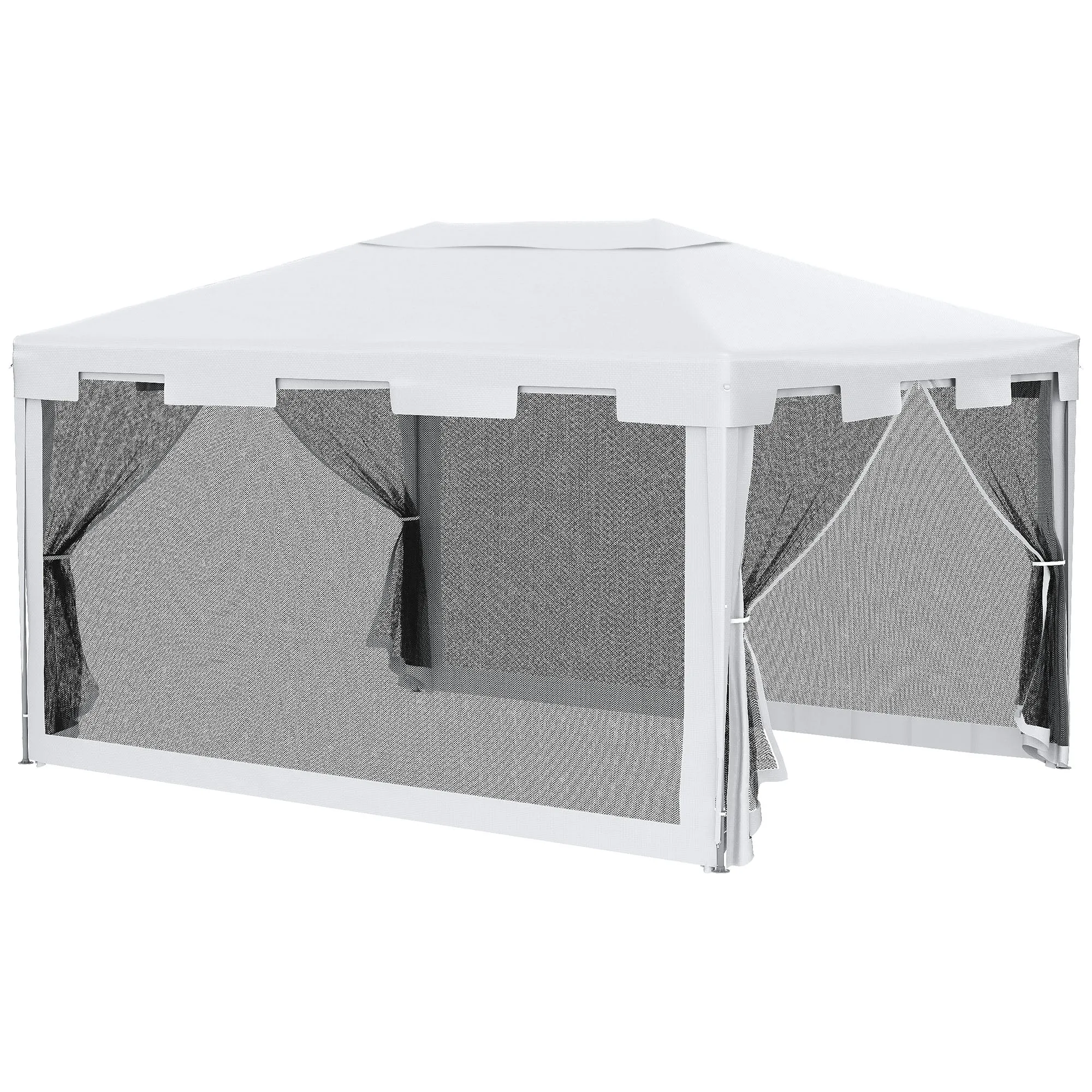 Outsunny 4 x 3m Party Tent Waterproof Garden Gazebo Canopy Wedding Cover Shade