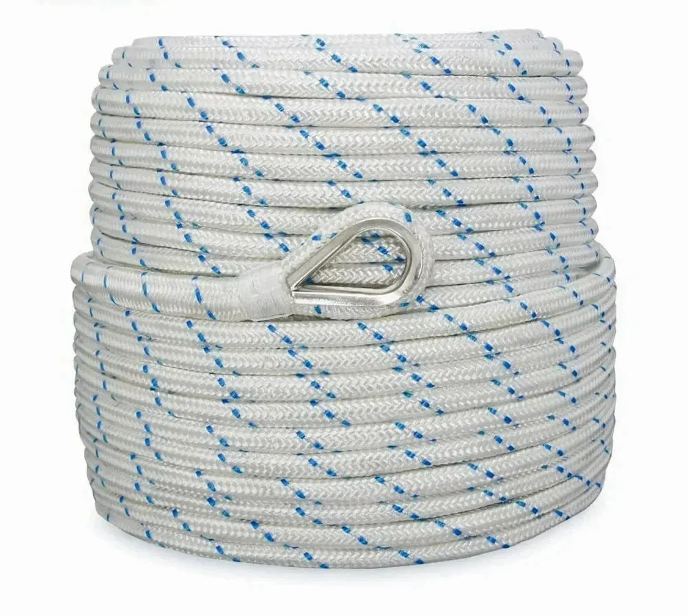 Polyamide Rope (SH18 Hook &amp; End Stop Knob) - High-Strength, CE-Approved | White Polyamide lifeline rope 14mm