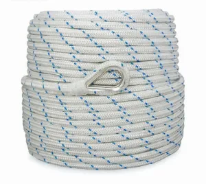 Polyamide Rope (SH18 Hook &amp; End Stop Knob) - High-Strength, CE-Approved | White Polyamide lifeline rope 14mm