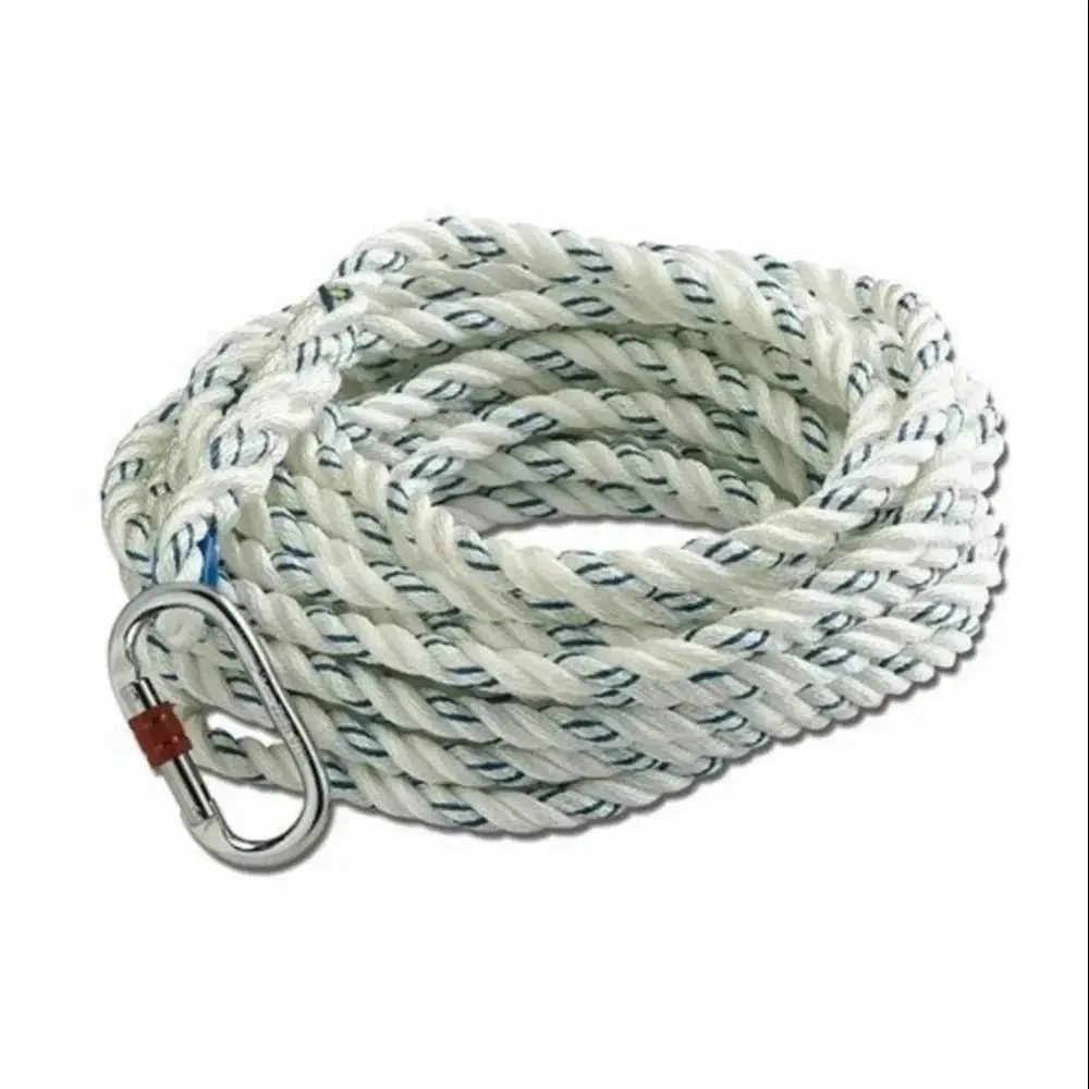 Polyamide Rope (SH18 Hook &amp; End Stop Knob) - High-Strength, CE-Approved | White Polyamide lifeline rope 14mm
