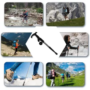 (Set of 2) Aluminum Anti-Shock Hiking Pole Nordic Walking Hiking Poles Pole Adjustable - Black