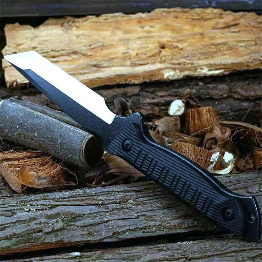Survival Knife with Kydex Sheath,9.84" Full Tang Fixed Blade Camping Knife with Sheath Horizontal & Vertical,Bushcraft Knife with ABS Handle Outdoor