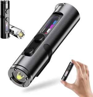 Taclite Mini - The Ultimate Everyday Micro Tool, Rechargeable LED Magnetic Super Bright Tactical Flashlight High Lumens with Hat Clip, Waterproof, 3 Brightness (Black)