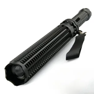 telescopic baton self defense flashlight led 18650 battery rechargeable car torch lamp waterproof zoom no electric shock light