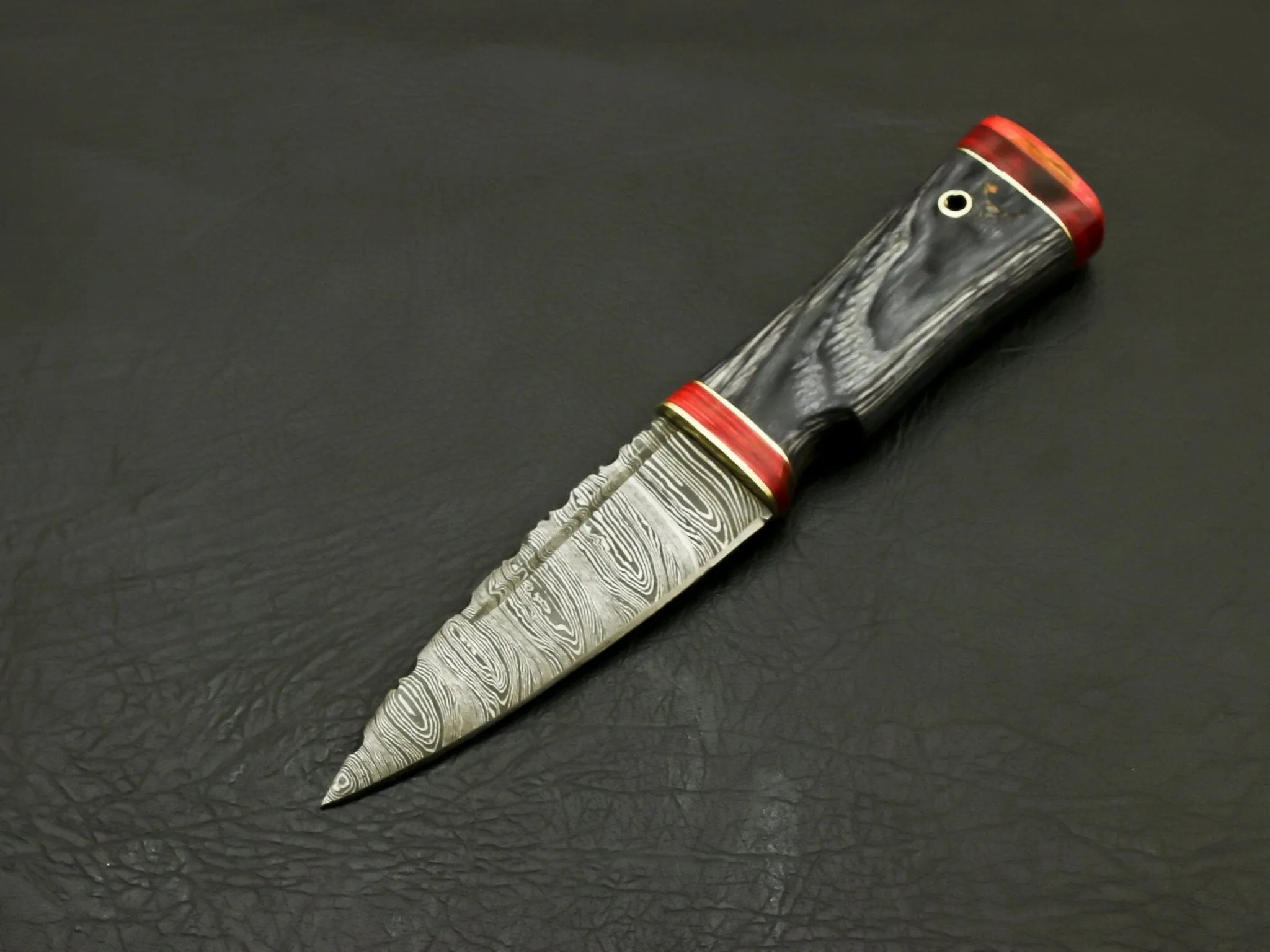 Top Beautiful Handmade Damascus Serrated edge Scottish Dirk Knife Leather Sheath