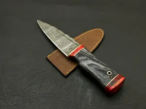Top Beautiful Handmade Damascus Serrated edge Scottish Dirk Knife Leather Sheath