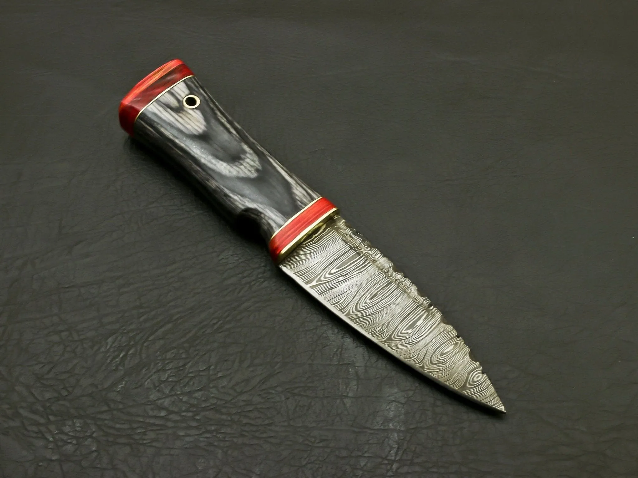 Top Beautiful Handmade Damascus Serrated edge Scottish Dirk Knife Leather Sheath