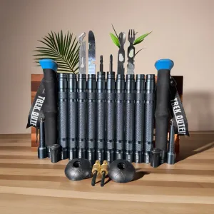 Trek Outfit Tactical Trekking Poles Bundle - EVA Grips, Survival Tools, Rubber Tips