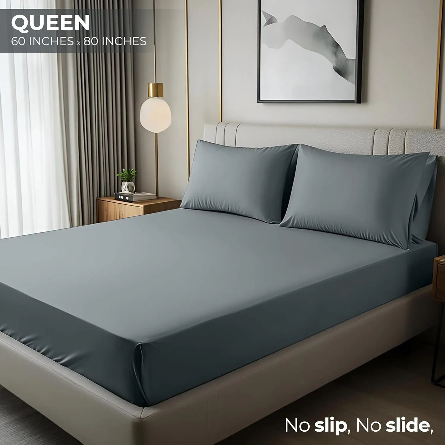 Utopia Bedding Queen Fitted Sheet - Bottom Sheet - Deep Pocket - Soft Microfiber - Shrinkage and Fade Resistant - Easy Care -1 Fitted Sheet Only (Grey)